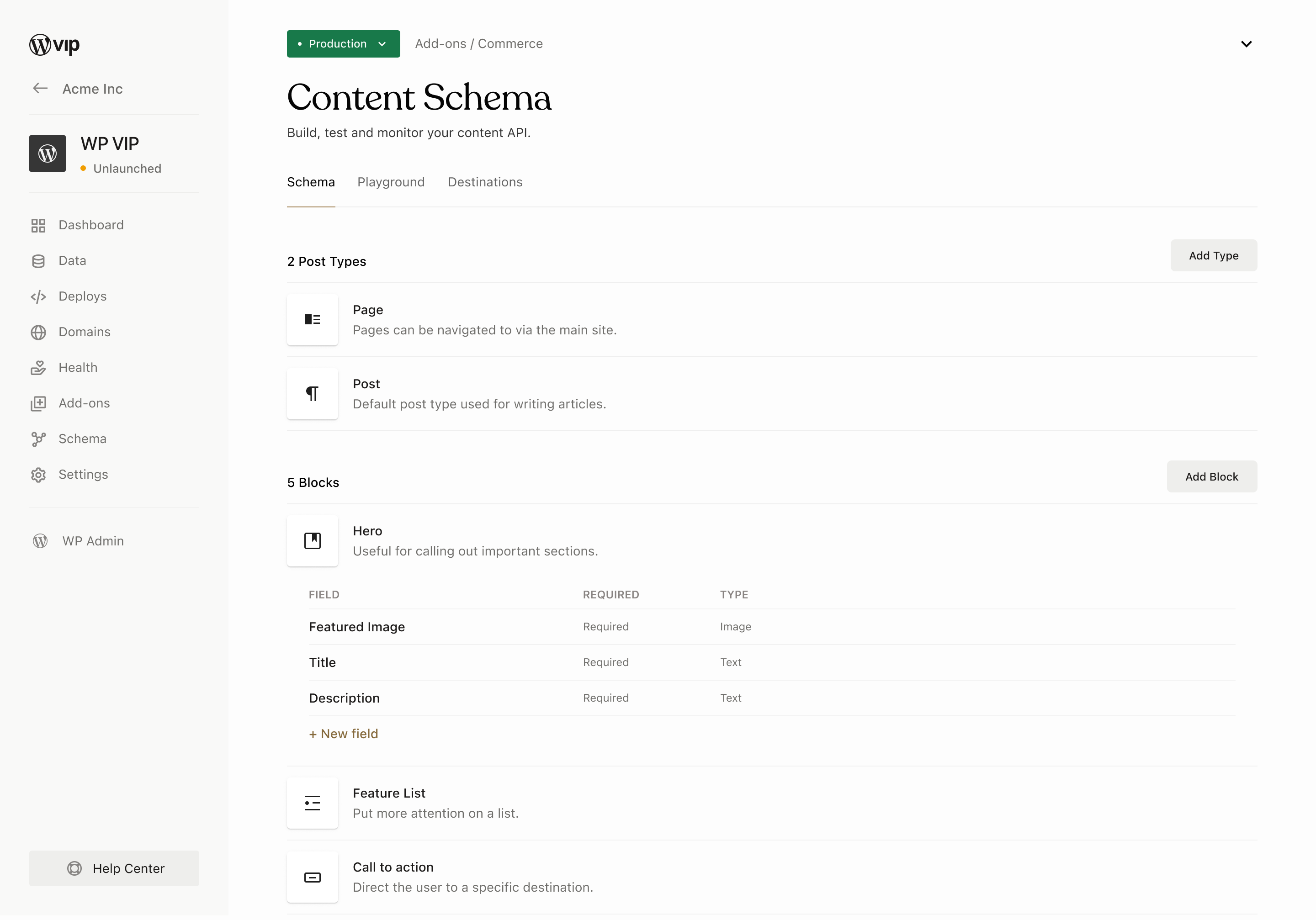 content schema